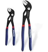 WORKPRO 2 Piece Groove Joint Pliers Set, 7 & 10-Inch Fast Adjustable Water Pump Pliers, V-Jaw Ton...