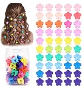 Atoden Mini Flower Hair Clips for Thin Fine Hair 50Pcs Small Claw Clips Floral Accessories for Wo...