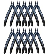 170 Wire Cutters, 10 Pack, Flush Cut Pliers 5 Inch, BOOSDEN Micro Wire Wutters Diagonal Cutting P...