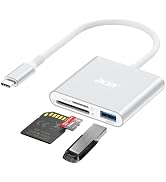 Acer SD Card Reader USB C, 3 in 1 Memory Card Reader with Dual Slots/USB3.0 | Aluminum Micro SD C...
