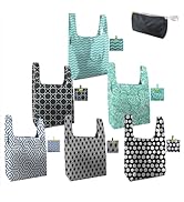 BeeGreen Geometry Reusable Grocery Bags Bulk 6 Packs X-Large, Reusable Shopping Bags Foldable for...