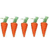 5Pcs Natural Grass Carrot Chew Toy–Ideal for Rabbits, Hamsters, and Fuinea Pigs, This Animal Toy ...