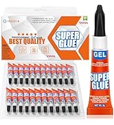 Super Glue Gel Clear Non-Drip, 24 X 3g All Purpose Strong Adhesive Ca Glue Quick Dry Instant Glue...