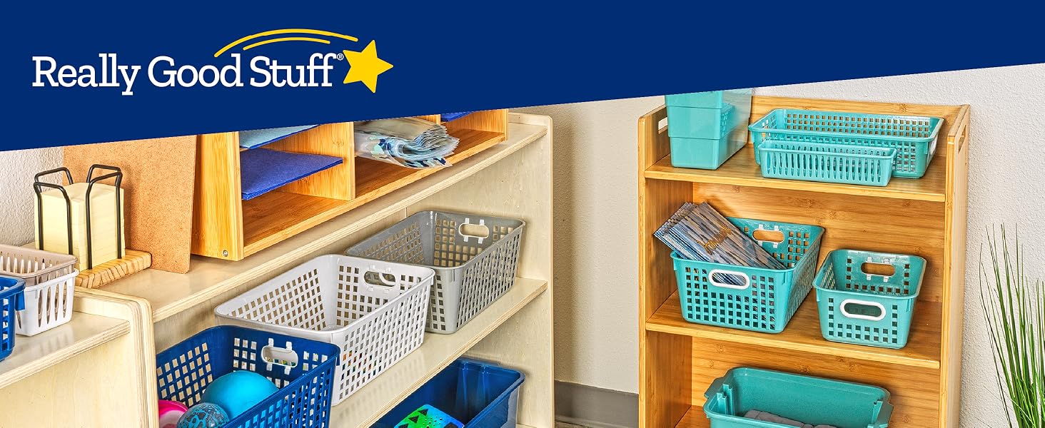 Really Good Stuff Large Book Baskets