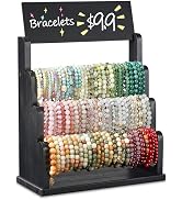 Emfogo Bracelet Holder with Advertising Board, 3 Tier Bracelet Organizer Stand Storage for Bracel...