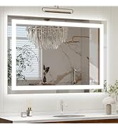 GLSLAND LED Bathroom Mirror - 24"x32" Anti-Fog Wall Mirrors with Memory Function, Dimmable, Front...