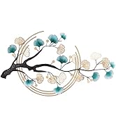 DEIGEHJRE 3D Ginkgo Tree Leaf Metal Wall Art, Modern Luxury Metal Wall Nature Art Decor, Metal Wa...
