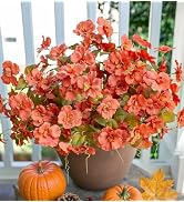 Hibiscus Fall Flowers Fake Flowers Plants for Outdoors Autumn Decoration, Faux Silk Hibiscus Flow...