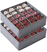 Qozary 2 Pack Socks Underwear Drawer Organizer Divider, 24 Cell or 16 Cell Collapsible Cabinet Cl...