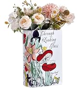 WADORN Book-Shaped Decorative Vase, Creative Small Ceramic Vases for Home Bookshelf Decors Vintag...