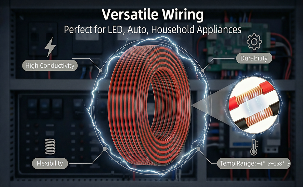 High Conductivity Red Black Wire with Wide Temperature Range