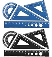 Honagu Triangular Ruler Set, 8 Pieces/2 Sets Aluminum Alloy Ruler, Metal Drafting Ruler, Geometri...