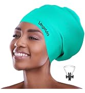 VegoVia Large Swim Cap for Braids and Dreadlocks, Waterproof Silicone Swimming Cap for Women Men ...