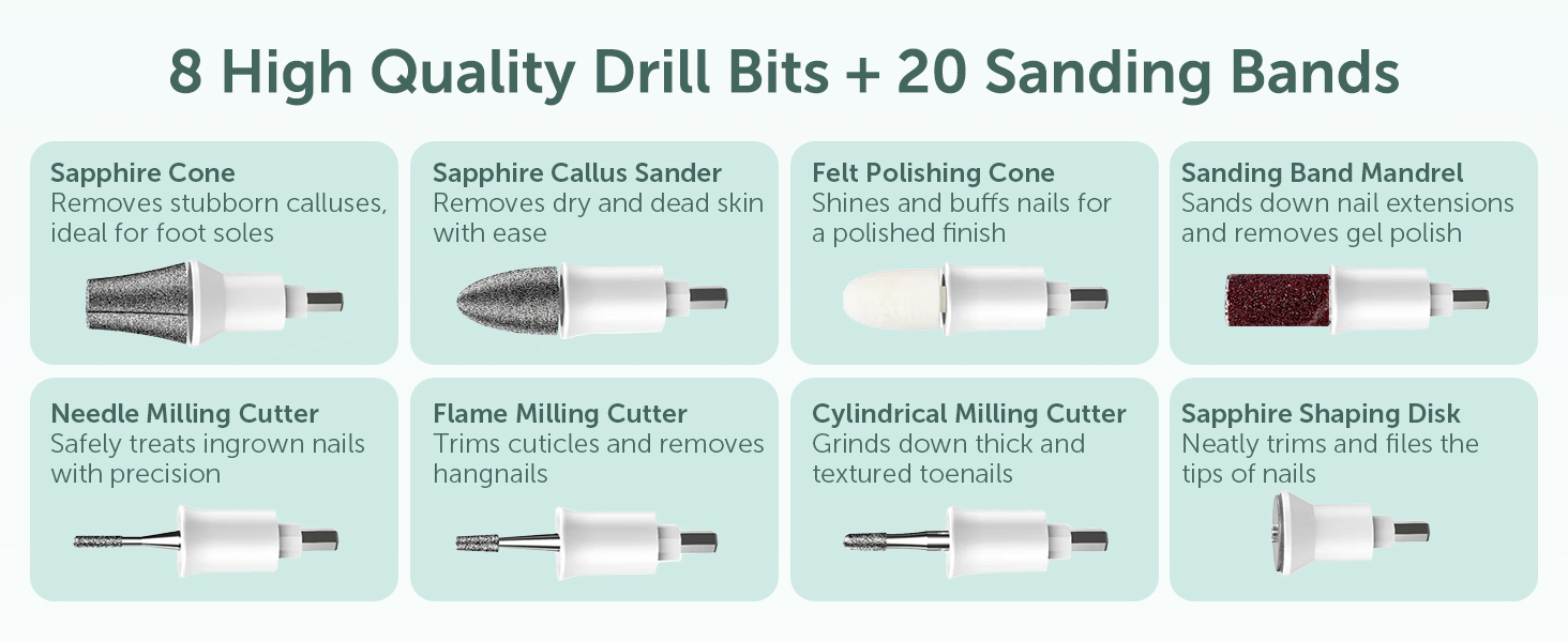 manicure and pedicure kit, nail filer electric, toenail grinder for thick toenails