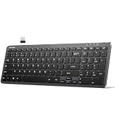 TECKNET Wireless Bluetooth Keyboard Rechargeable - Ultra Slim 2.4G+BT Keyboard with Number Pad, M...