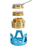 DZRZVD Mini Alcohol Backpacking Stove, Lightweight Brass Spirit Burner with Aluminium Stand for C...