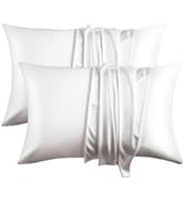 white silk pillowcsase