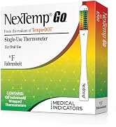NexTemp Go Disposable Oral & Axillary Thermometer for Adults & Kids, Single Use Temperature Therm...