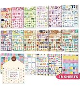 Ospelelf Planner Stickers, 18 Sheets Monthly Calendar Sticker Pack, Inspirational Motivational Qu...