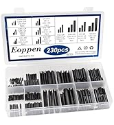 Eoppen 230Pcs SAE Roll Pin Assortment Set - Slotted Spring Pins Steel Split Expansion Pin 10 Size...