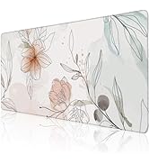Desk Mat, Abstract Boho Flowers Extended Large Gaming Mouse Pad for Desk XXL, Non-Slip Rubber Bas...