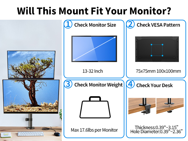 dual monitor mount