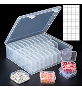 LEIYULY 31 PCS Bead Organizer Box, Small Clear Plastic Bead Storage Cases, Rectangle Storage Cont...