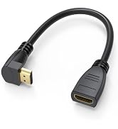 DIOOEER 8K HDMI 2.1 Extension Cable 90 Degree Down Angle Short 0.5FT | 48Gbps High Speed HDMI Ext...