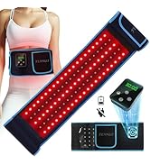 Red Light Therapy Belt, Wireless Rechargeable Controller with Timer 660nm&850nm Infrared Heating ...