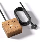 USB Power Strip Surge Protector - SUPERDANNY Desktop Extension Cord with 4 Widely Spaced Outlets ...