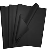 Bobobag 100 Sheets Black Tissue Paper, 20"X14" Matte Black Tissue Paper for Gift Bags Halloween G...