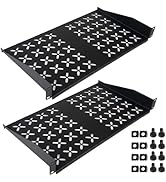 YuPinDiZu 2 Pieces 19" 1u Rack Shelf, 1U Server Rack for Network Equipment Shelf Mounting,10 Inch...