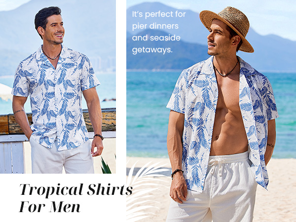 floral shirts for men short sleeve button down men