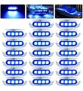 PSDRIQQ 20Pack 3.7 Inch 4 LED Marine Boat Interior Lights, DC12-24V Waterproof Courtesy Lamp Deck...
