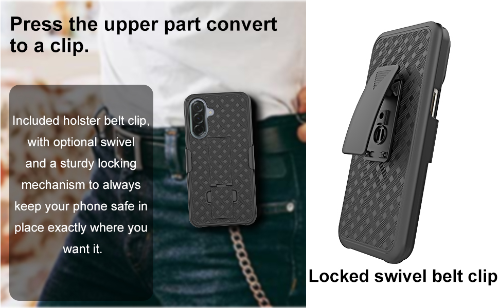 Ailiber for Samsung Galaxy A26 Phone Case Holster with Screen Protector