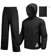 COOFANDY Men's Rain Suit 2 Piece Waterproof Breathable Rain Gear Lightweight Rain Jacket Pants Ra...