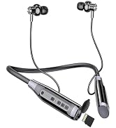 MOCANIO Neckband Bluetooth Headphones 100H Playtime IPX6 Waterproof Earbuds Magnetic in-Ear Wirel...