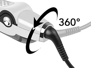 Style comfortably at any angle with the 360° swivel cord.