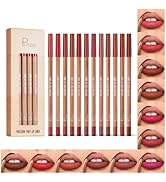 Espoce Lip Liner Set, 12Pcs Pure Natural Oak Brown Pink Red Series Lip Liners, Smooth and High Pi...