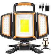 Tresda 30W Rechargeable Work Light, 3000 Lumen Magnetic Work Light Battery Powered, Waterproof Po...
