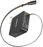 SUPERONE 143W Max Retractable Charger with 5.58FT USB C Cable, 5 Ports GaN Laptop Charger, Fast R...