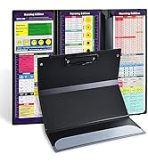 Vuzvuv Nursing Clipboard Foldable,Black Nurse Pocket Clipboard 3 Layers with Nursing Medical Edit...