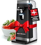 POHL SCHMITT Electric Can Opener, Knife Sharpener and Bottle Opener, Easy Push Down Lever, Black