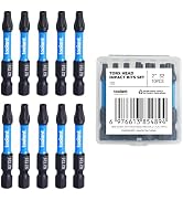 toolant 2” Impact Torx Bits 10pack (T25), 1/4” Hex-Shank S2 Steel Screwdriving Star Bits, CNC Mac...