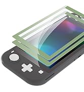 eXtremeRate 2 Pack Matcha Green Border Transparent HD Clear Saver Protector Film, Tempered Glass ...