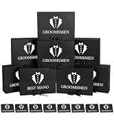 WLUSEAXI 8Pack Groomsmen Proposal Box, 10.6x7.9x3.1 Inch Groomsmen Gift Box with Card and Ribbon,...