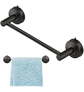 DGYB Matte Black Towel Bar for Bathroom 17 Inch Suction Cup Towel Holder Premium 304 Stainless St...