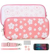 Tscope Cute Carrying Case for Nintendo Switch 2 (2025), Pink Sakura Portable Hard Shell Travel St...