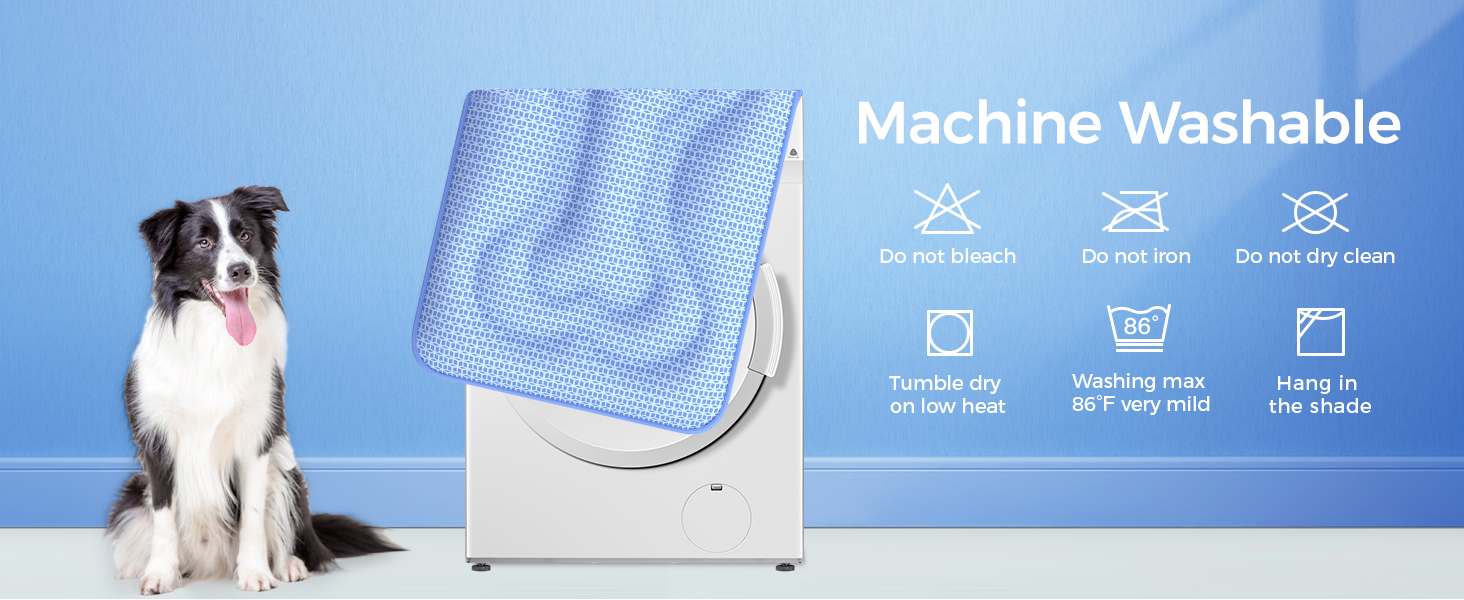 "Machine Washable Washing max 30°C very mild Do not tumble dry Do not iron Hang in the shade"