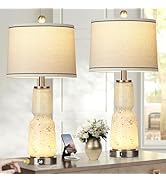 CINSARY Glass Table Lamp Set of 2